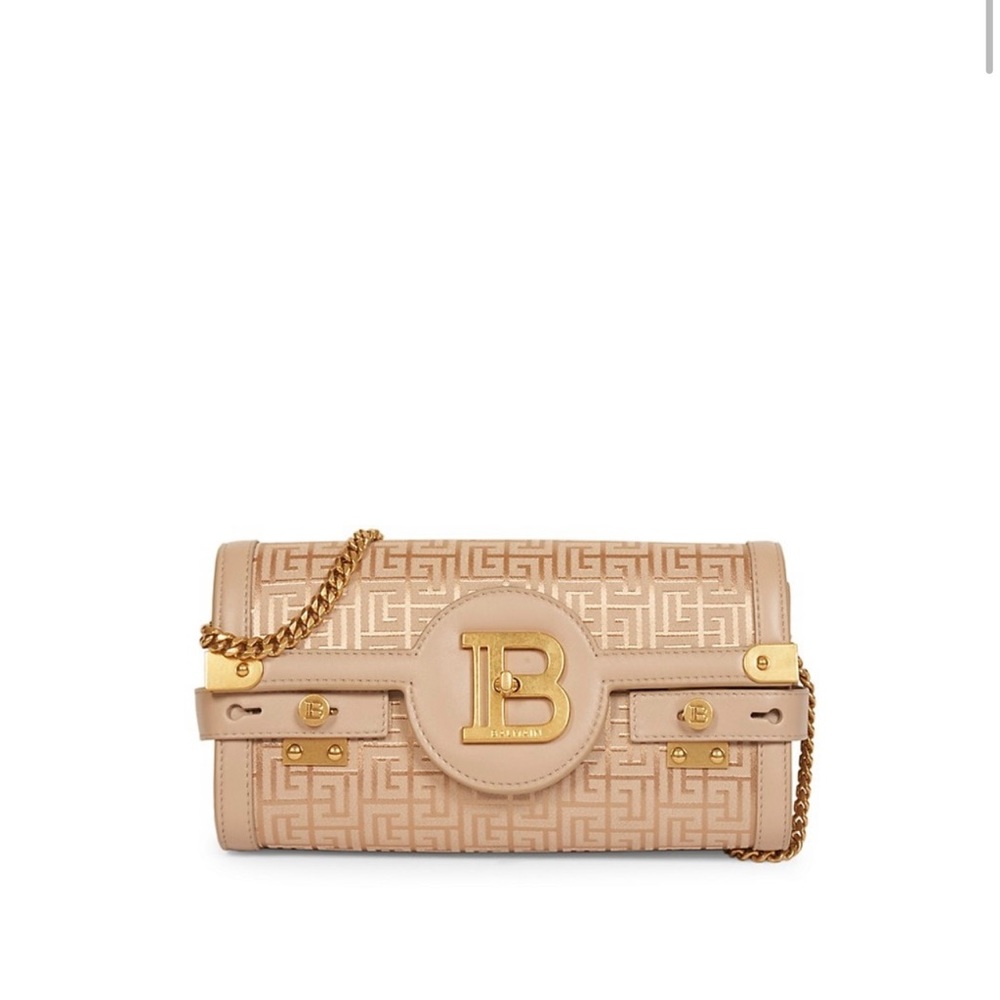 Balmain Bbuzz 23 Monogram leather pouch on chain